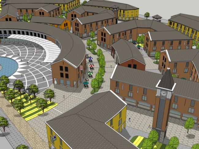 Sketchup商业模型|多层步行街，古典风格