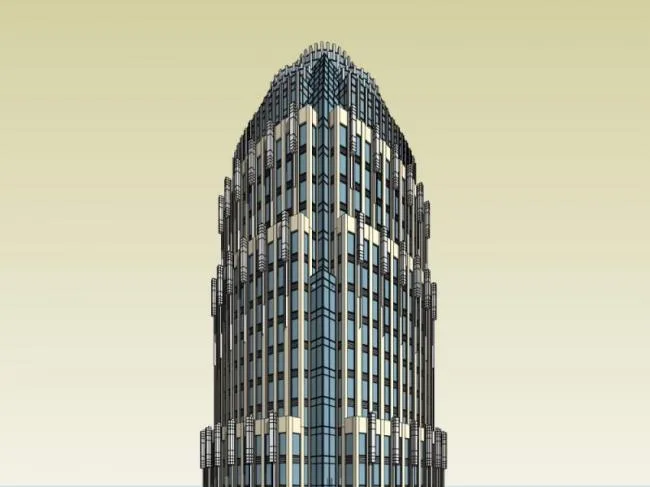 Sketchup综合体模型|超高层综合体，商业，酒店，办公，古典风格