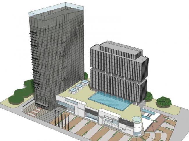 Sketchup综合体模型|多高层城市综合体，办公，酒店，现代风格