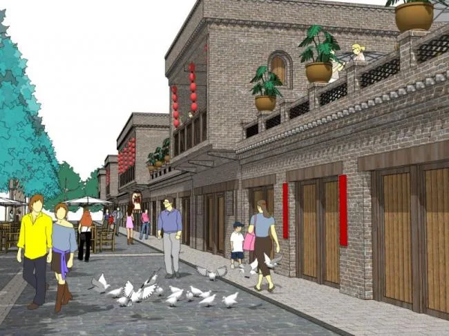 Sketchup景观模型|商业景观，现代风格