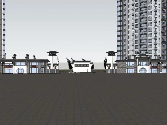 Sketchup小品模型|大门，中式风格，小品
