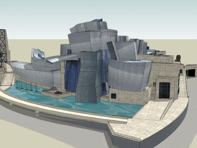 Sketchup文化模型|多层古根海姆博物馆，文化建筑，现代风格
