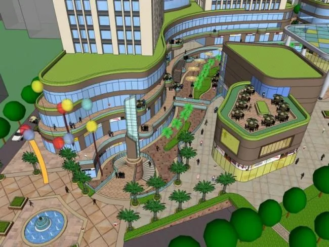 Sketchup综合体模型|多高层商业综合体，住宅，办公，酒店，古典风格