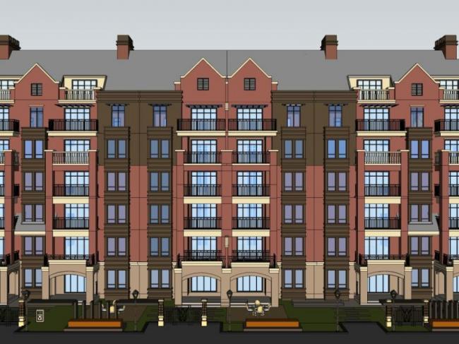 Sketchup住宅模型|多层住宅，古典风格