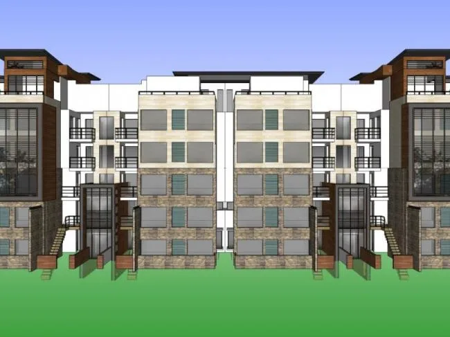 Sketchup住宅模型|联排住宅，多层，现代风格