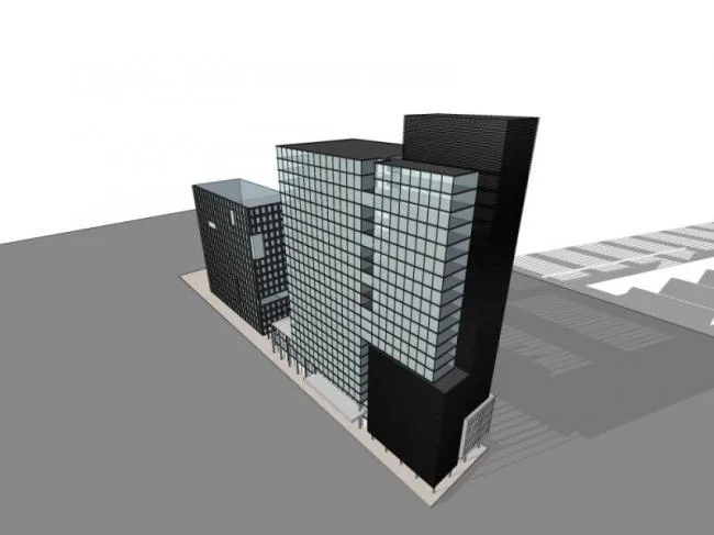 Sketchup综合体模型|高层商业综合体，办公，现代风格