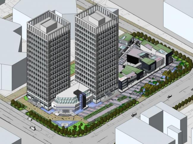 Sketchup综合体模型|多高层商业综合体，办公，现代风格