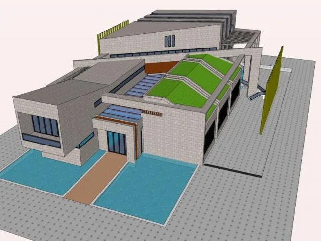 Sketchup商业模型|多层商务会所，现代风格