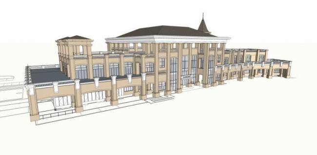 Sketchup商业模型|低层会所，欧式古典风格