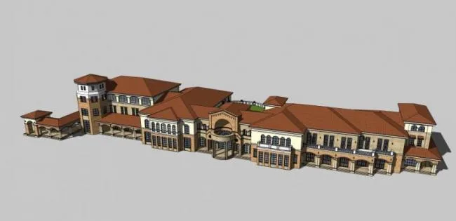 Sketchup商业模型|多层商业街，古典风格