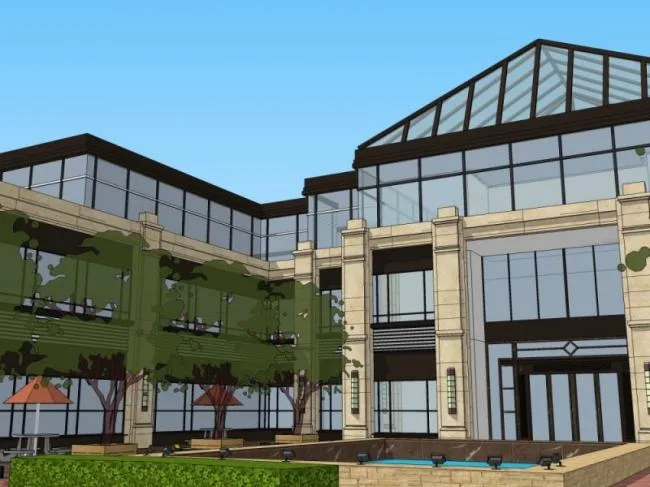 Sketchup商业模型|低层商业建筑，现代风格