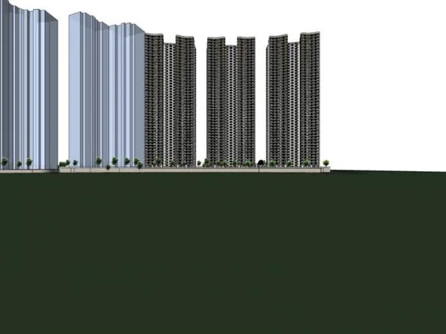 Sketchup住宅模型|超高层住宅，现代风格