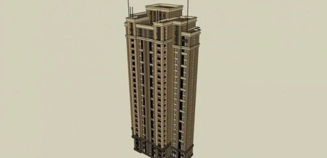 Sketchup住宅模型|高层住宅，居住建筑，古典风格