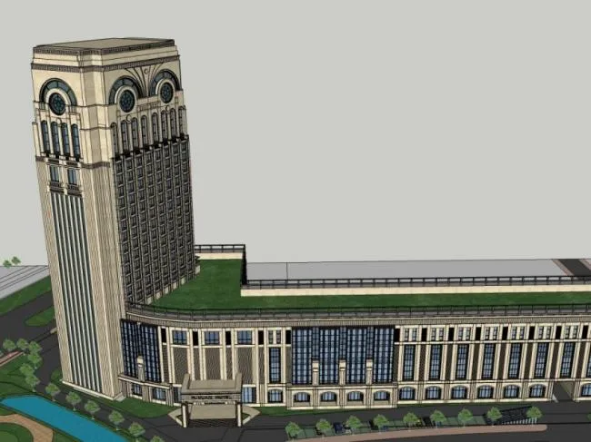 Sketchup办公模型|高层办公楼，现代风格