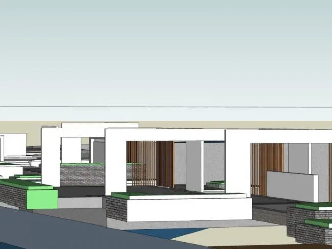 Sketchup文化模型|多层书院广场，文化建筑，中式风格