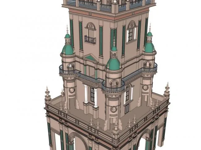 Sketchup古建筑模型|塔，多层，古典风格，古建