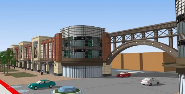 Sketchup商业模型|多层商业步行街，现代风格