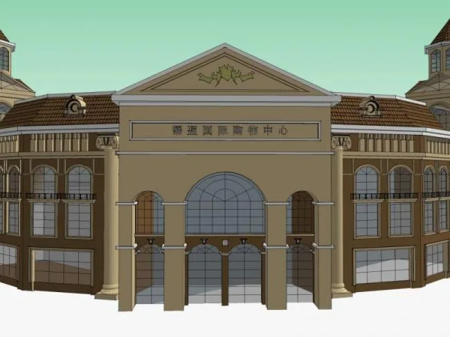Sketchup商业模型|多层购物中心，古典风格