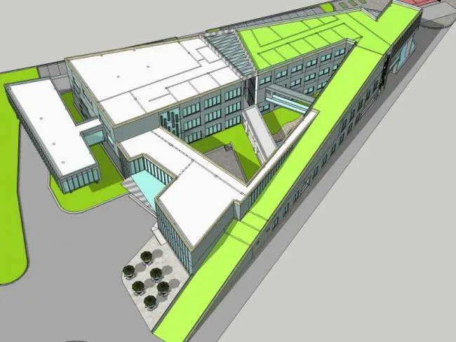 Sketchup医院模型|多层养老中心，医疗建筑，现代风格