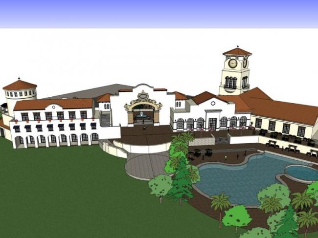 Sketchup商业模型|多层商业会所，托斯卡纳古典风格