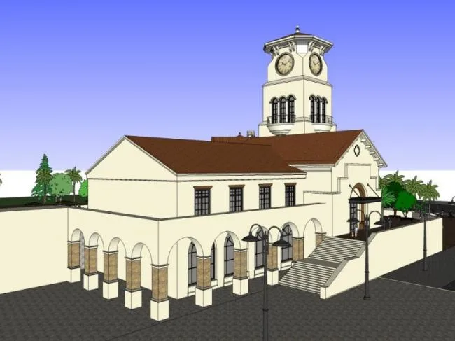 Sketchup商业模型|多层商业会所，托斯卡纳风格