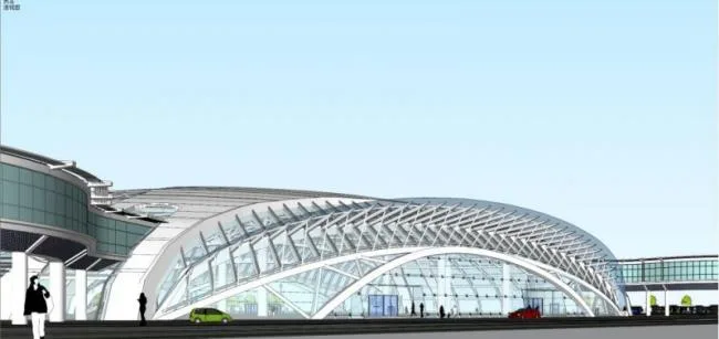 Sketchup车站路桥|多层客运中心，现代风格
