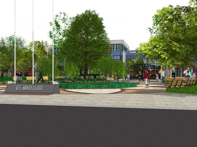 Sketchup景观模型|校园景观，学校景观，现代风格