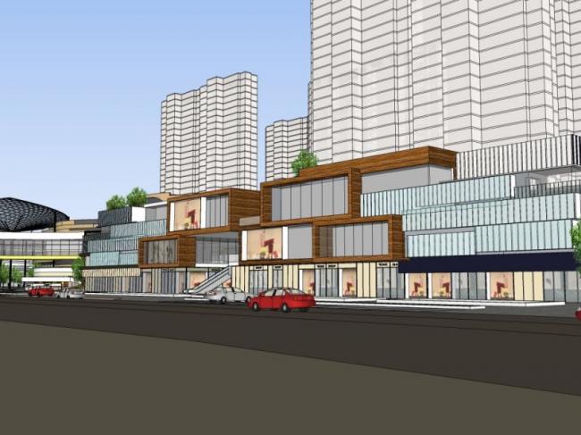 Sketchup商业模型|多层商业步行街，现代风格