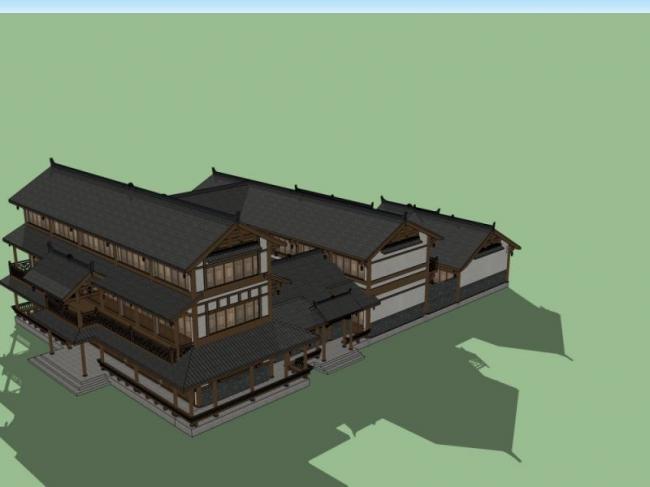 Sketchup古建筑模型|南方古建，多层，中式风格