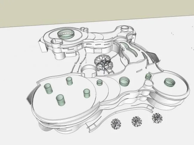 Sketchup学校模型|多层学校幼儿园，校园教育建筑，现代风格
