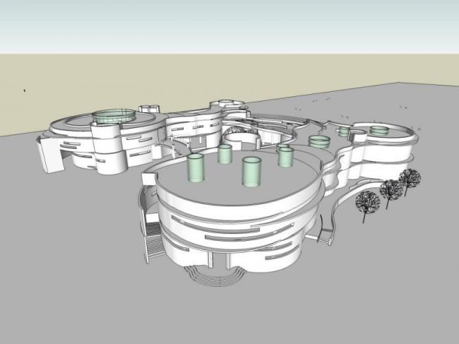 Sketchup学校模型|多层学校幼儿园，校园教育建筑，现代风格