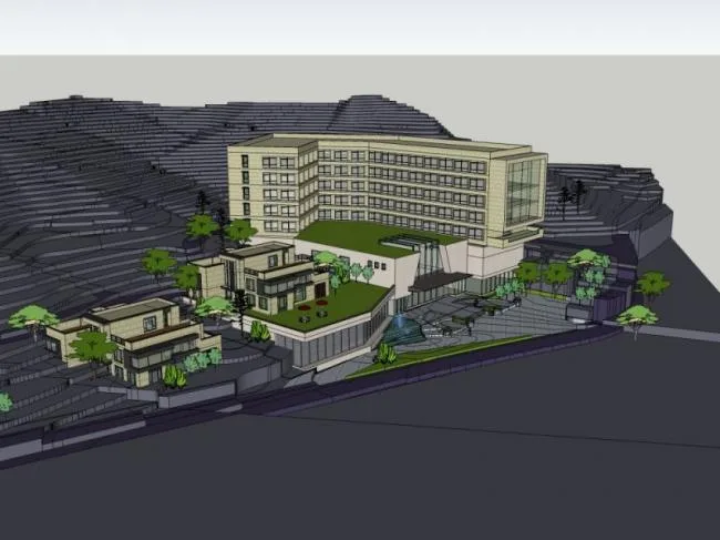 Sketchup酒店模型|多层度假酒店群，现代风格