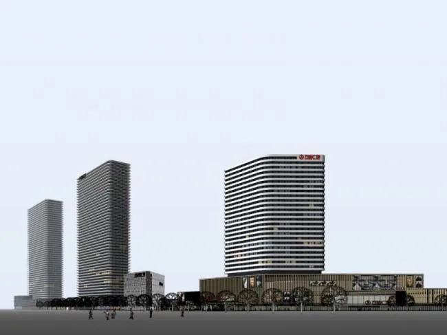Sketchup综合体模型|多高层商业综合体，办公，酒店，现代风格