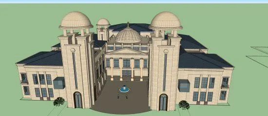 Sketchup商业模型|多层会所，古典风格