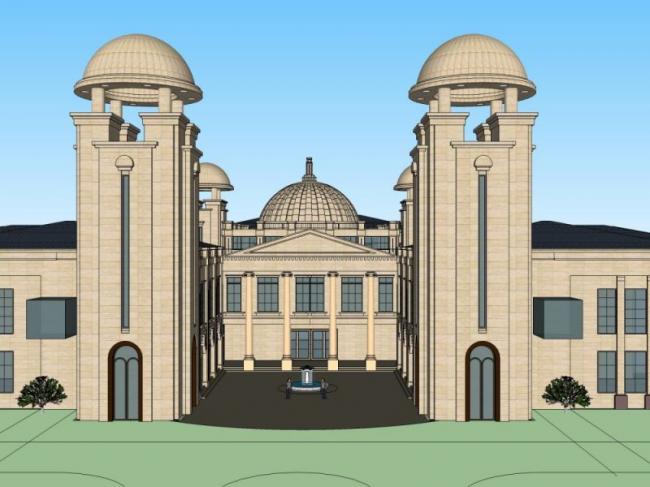 Sketchup商业模型|多层会所，古典风格