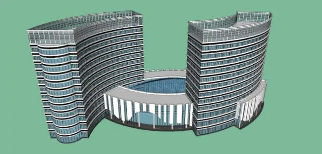 Sketchup酒店模型|高层酒店，现代风格