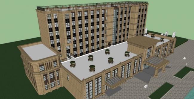 Sketchup酒店模型|多层酒店，现代风格