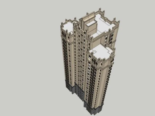 Sketchup住宅模型|超高层住宅，居住建筑，古典风格