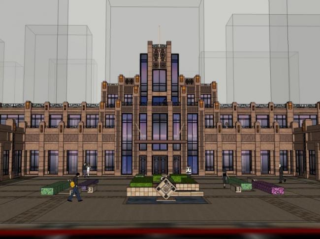 Sketchup住宅模型|欧式大门，古典风格