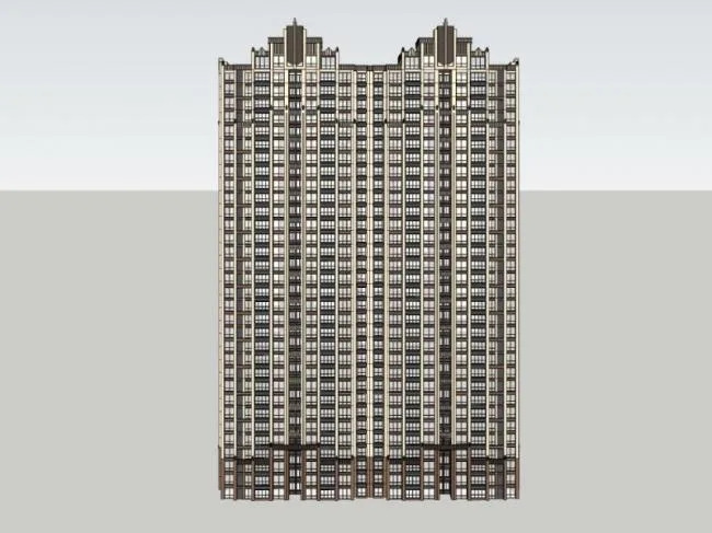 Sketchup住宅模型|超高层住宅，居住建筑，古典风格