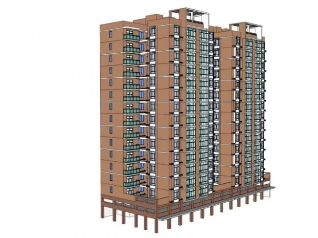 Sketchup住宅模型|高层住宅，现代风格