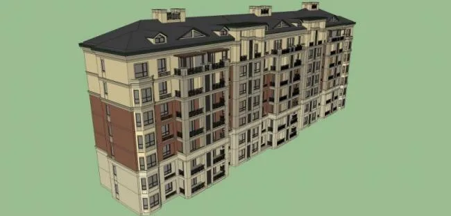 Sketchup住宅模型|多层住宅，居住建筑，古典风格