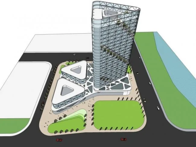 Sketchup综合体模型|多高层商业综合体，办公，酒店，现代风格