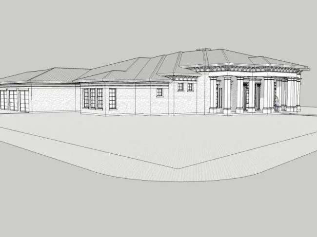 Sketchup商业模型|低层会所，欧式风格