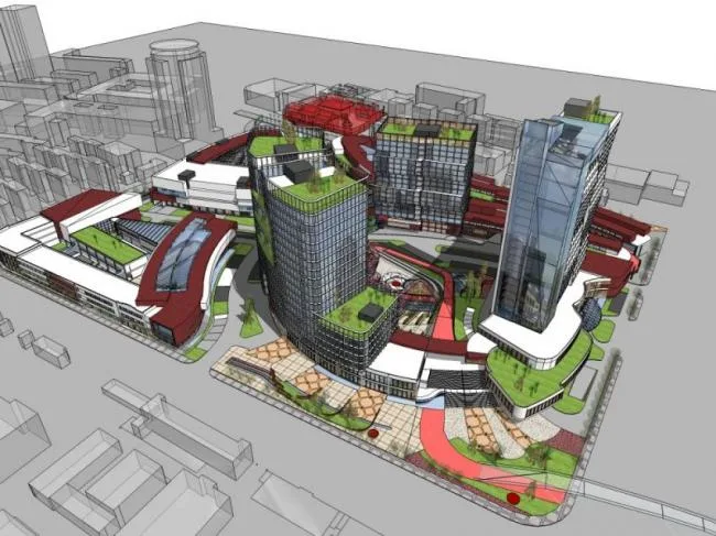 Sketchup综合体模型|多高层商业综合体，住宅，办公，现代风格