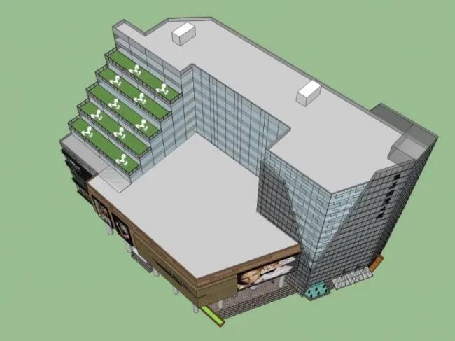 Sketchup综合体模型|多高层商业综合体，住宅，办公，现代风格