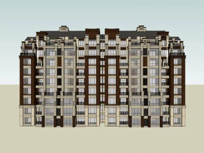 Sketchup住宅模型|多层住宅，居住建筑，古典风格