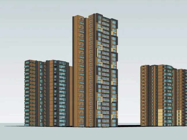 Sketchup住宅模型|高层住宅，现代风格