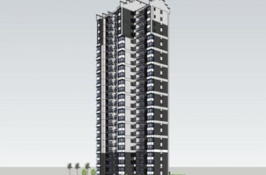 Sketchup住宅模型|高层住宅，现代中式风格-BIM建筑网