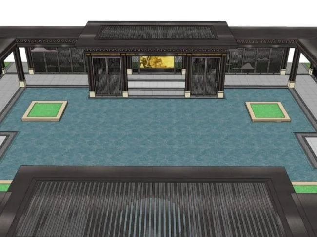 Sketchup文化模型|中式回廊，文化，中式风格